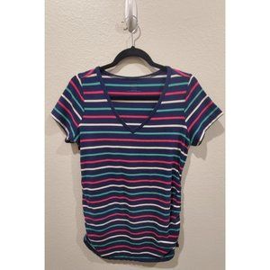 MOTHERHOOD Maternity V-Neck Striped Short Sleeve